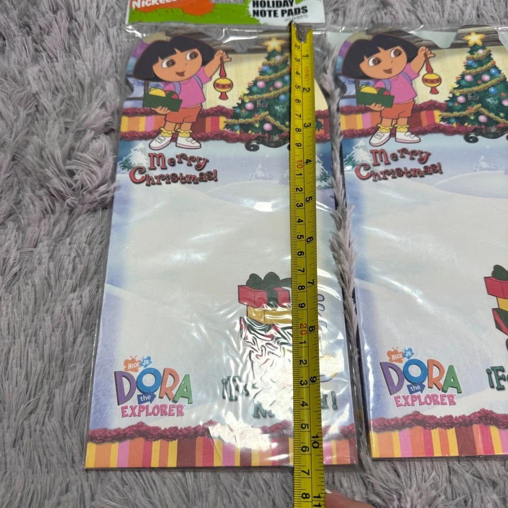 2- Nickelodeon Dora the Explorer Boots Holiday Magnetic Note Pads Y2K Nostalgia